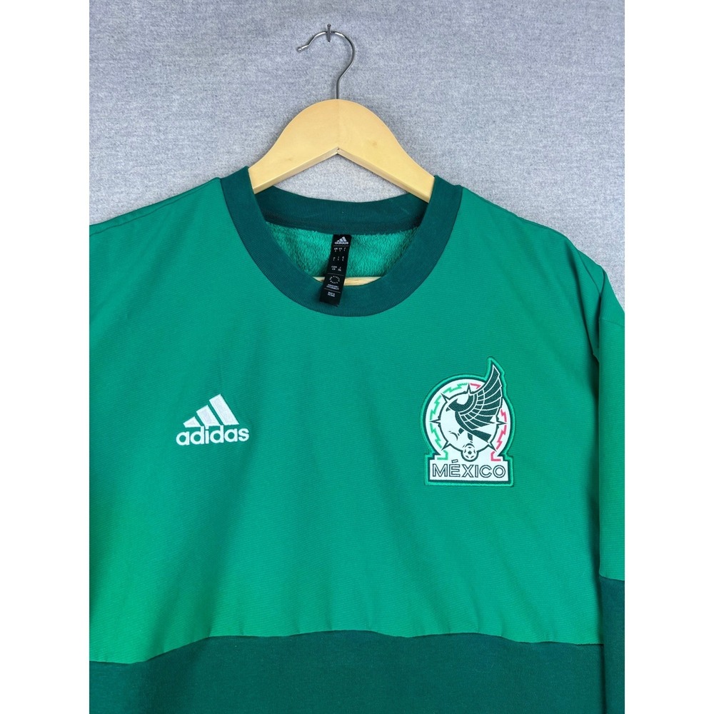 Adidas Mexico National Team Soccer Crewneck Sweatshirt Green Mens Large L